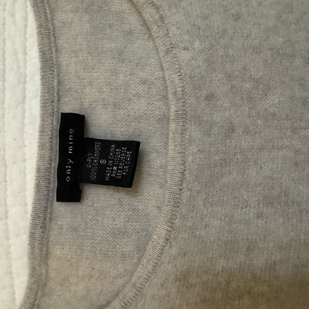 Only Mine 100% Cashmere Women's Hombre 2 ply  Sweater - Cream grey black - Picture 4 of 4